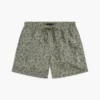 Calções de banho com estampado de folhas de palmeira, 18 cm