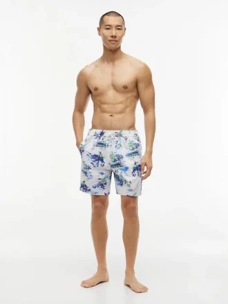 Calções de banho com estampado de surf de 18 cm
