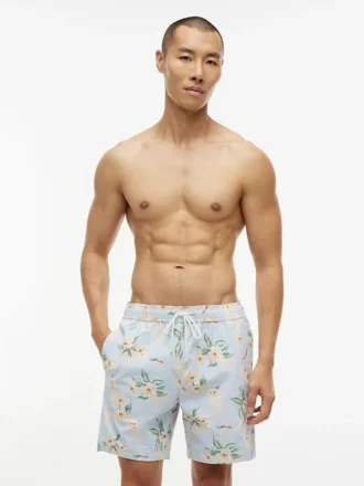 Calções de banho com estampado floral de 18 cm