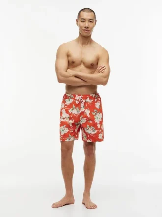 Calções de banho com estampado floral de 18 cm