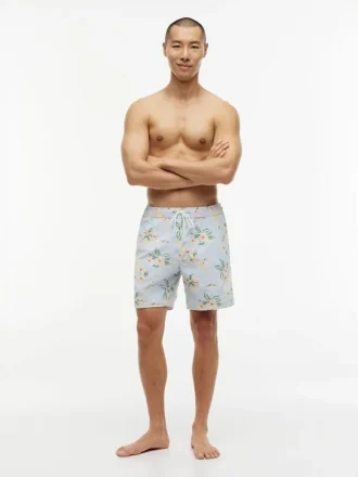 Calções de banho com estampado floral de 18 cm