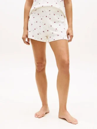 Calções de dormir com estampado floral