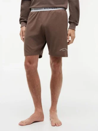 Calções de dormir com logótipo Hilfiger em piqué Calções de dormir com logótipo Hilfiger em piqué