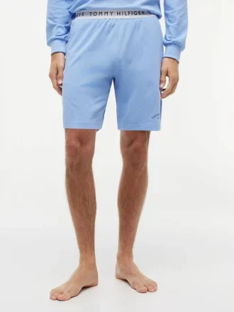 Calções de dormir com logótipo Hilfiger em piqué Calções de dormir com logótipo Hilfiger em piqué