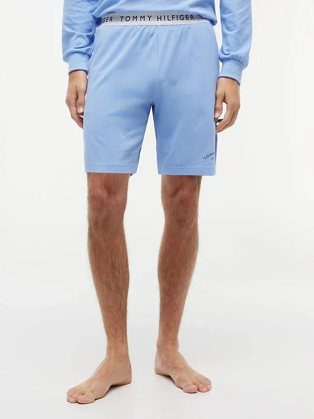 Calções de dormir com logótipo Hilfiger em piqué Calções de dormir com logótipo Hilfiger em piqué