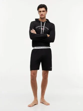 Calções de dormir com logótipo Hilfiger em piqué