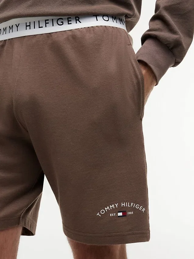 Calções de dormir com logótipo Hilfiger em piqué Calções de dormir com logótipo Hilfiger em piqué