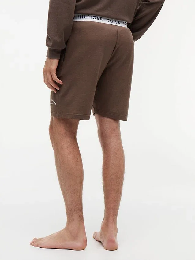 Calções de dormir com logótipo Hilfiger em piqué Calções de dormir com logótipo Hilfiger em piqué