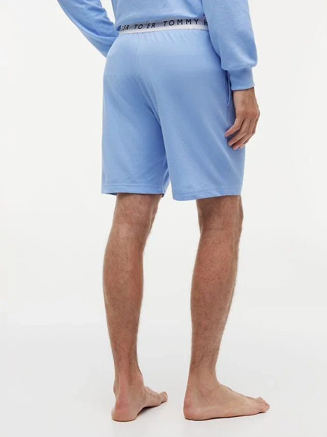Calções de dormir com logótipo Hilfiger em piqué Calções de dormir com logótipo Hilfiger em piqué