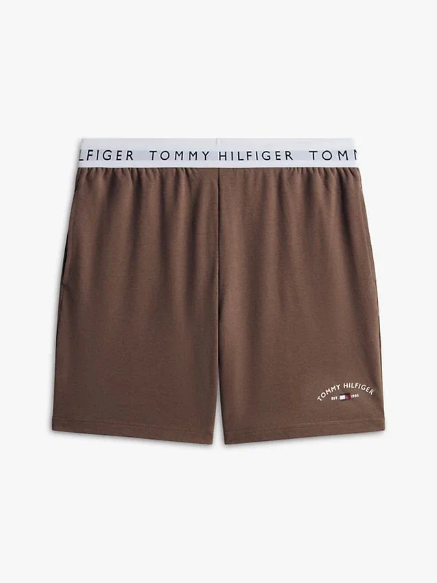 Calções de dormir com logótipo Hilfiger em piqué Calções de dormir com logótipo Hilfiger em piqué