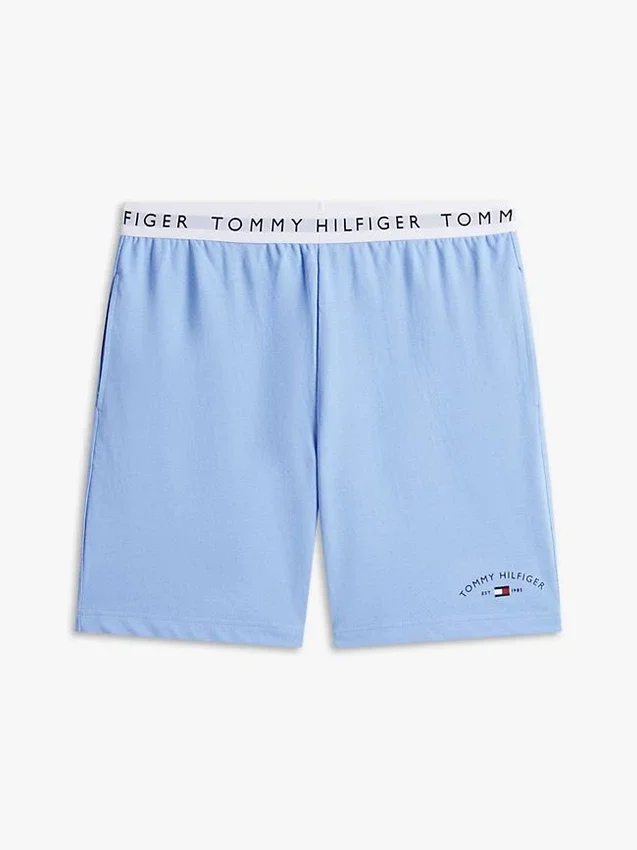 Calções de dormir com logótipo Hilfiger em piqué Calções de dormir com logótipo Hilfiger em piqué