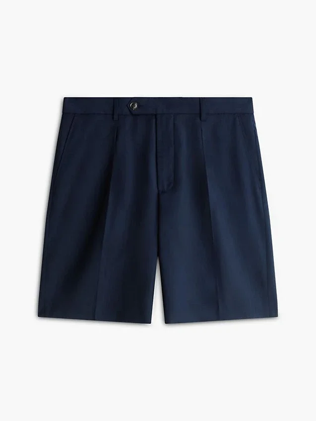 Calções de ganga de lã plissada New York Label Calções de ganga de lã plissada New York Label