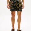 Calções de linho com estampado tropical