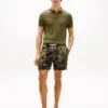 Calções de linho com estampado tropical