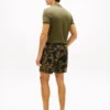 Calções de linho com estampado tropical