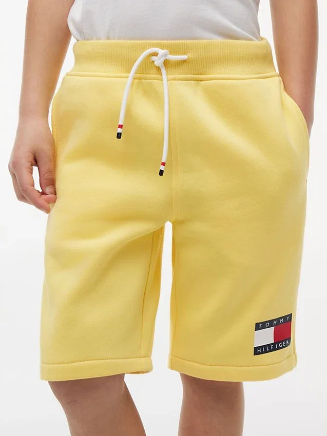 Calções de moletom com logótipo de bandeira para criança Calções de moletom com logótipo de bandeira para criança