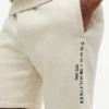 Calções de moletom com logótipo Tommy bordado Calções de moletom com logótipo Tommy bordado