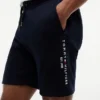 Calções de moletom com logótipo Tommy bordado Calções de moletom com logótipo Tommy bordado