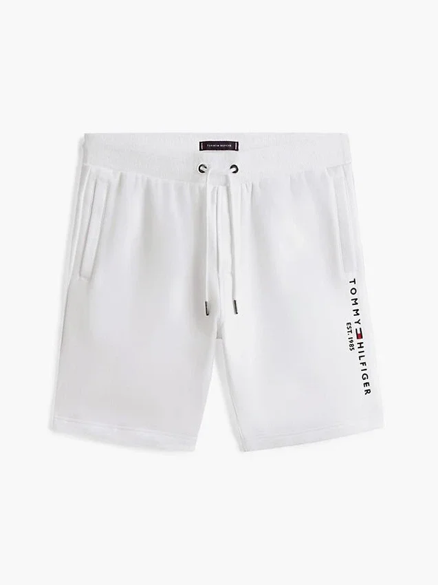 Calções de moletom com logótipo Tommy bordado Calções de moletom com logótipo Tommy bordado