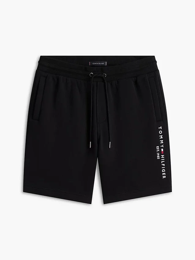 Calções de moletom com logótipo Tommy bordado Calções de moletom com logótipo Tommy bordado