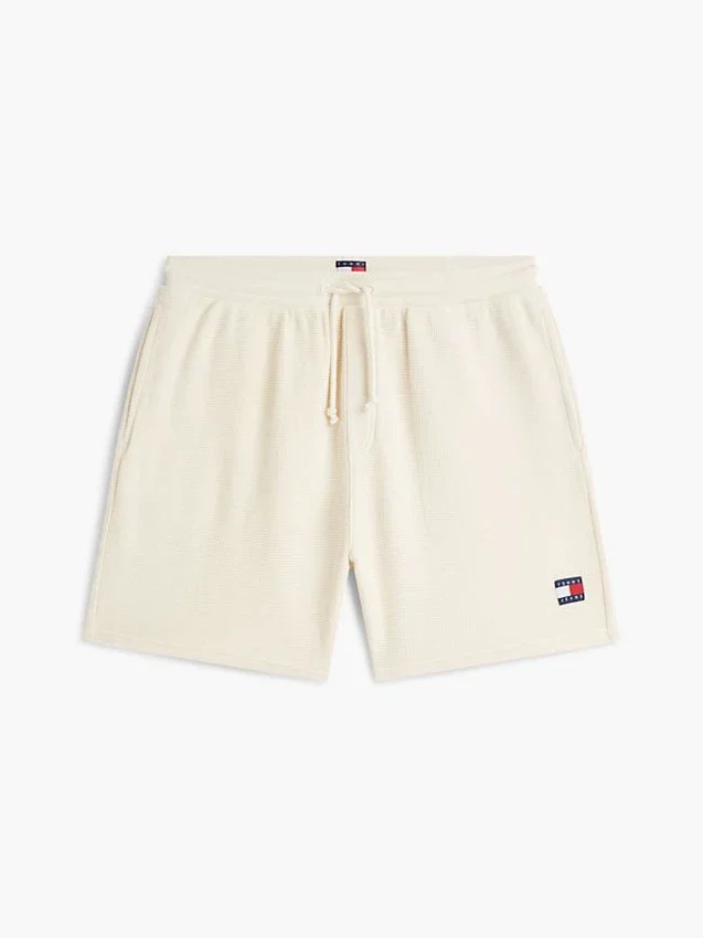 Calções de praia com padrão waffle da Tommy Jeans Calções de praia com padrão waffle da Tommy Jeans