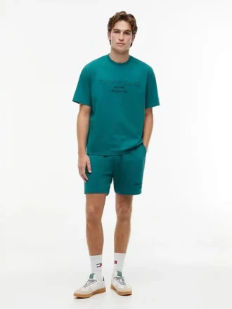 Calções de praia tingidos na peça Tommy Jeans