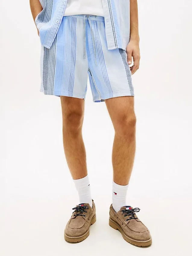 Calções Tommy Jeans com riscas Dobby Calções Tommy Jeans com riscas Dobby