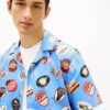 Camisa Camp de Popeline Estampada Tommy Jeans Camisa Camp de Popeline Estampada Tommy Jeans