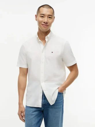 Camisa com corte regular tingida na peça
