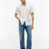Camisa com corte regular tingida na peça Camisa com corte regular tingida na peça