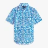Camisa com estampado de folhas de palmeira e toque de papel Camisa com estampado de folhas de palmeira e toque de papel