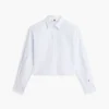 Camisa curta de popelina com detalhes