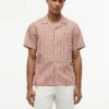 Camisa de acampamento com corte regular e estampado solar Camisa de acampamento com corte regular e estampado solar