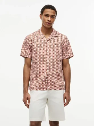 Camisa de acampamento com corte regular e estampado solar