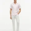 Camisa de acampamento em algodão e linho com corte regular Camisa de acampamento em algodão e linho com corte regular