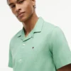 Camisa de acampamento em algodão e linho com corte regular Camisa de acampamento em algodão e linho com corte regular