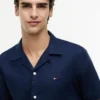 Camisa de acampamento em algodão e linho com corte regular Camisa de acampamento em algodão e linho com corte regular
