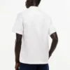 Camisa de acampamento em algodão e linho com corte regular Camisa de acampamento em algodão e linho com corte regular