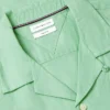 Camisa de acampamento em algodão e linho com corte regular Camisa de acampamento em algodão e linho com corte regular