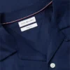 Camisa de acampamento em algodão e linho com corte regular Camisa de acampamento em algodão e linho com corte regular