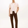 Camisa de acampamento às riscas com corte regular Camisa de acampamento às riscas com corte regular
