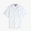 Camisa de acampamento às riscas com corte regular Camisa de acampamento às riscas com corte regular