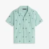 Camisa de acampamento às riscas com logótipo monograma para criança
