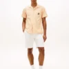Camisa de acampamento às riscas com toque de papel Camisa de acampamento às riscas com toque de papel
