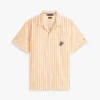 Camisa de acampamento às riscas com toque de papel Camisa de acampamento às riscas com toque de papel