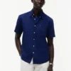 Camisa de calções em mistura de linho, corte regular Camisa de calções em mistura de linho, corte regular