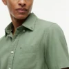 Camisa de calções em mistura de linho, corte regular Camisa de calções em mistura de linho, corte regular