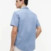 Camisa de calções em mistura de linho, corte regular Camisa de calções em mistura de linho, corte regular