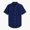 Camisa de calções em mistura de linho, corte regular Camisa de calções em mistura de linho, corte regular