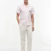 Camisa de campismo às riscas com toque de papel Camisa de campismo às riscas com toque de papel